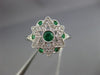 ESTATE .38CT DIAMOND & AAA EMERALD 18KT WHITE GOLD 3D STAR OF DAVID BEZEL RING