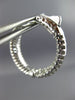 ESTATE LARGE 2.85CT DIAMOND 14KT WHITE GOLD 3D DOUBLE SIDED HOOP HUGGIE EARRINGS