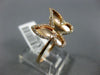 ESTATE .25CT DIAMOND 14KT ROSE GOLD 3D HANDCRAFTED SHINY BUTTERFLY FUN LOVE RING
