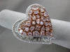 ESTATE EXTRA LARGE 3.48CT WHITE & PINK DIAMOND 18KT WHITE & ROSE GOLD HEART RING
