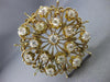 ANTIQUE LARGE 3.50CT OLD MINE DIAMOND 14KT YELLOW GOLD FLORAL PENDANT PIN #23776