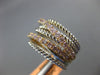 ESTATE WIDE .87CT PINK DIAMOND 18KT WHITE & ROSE GOLD MULTI ROW CRISS CROSS RING