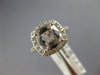 ESTATE LARGE 2.50CT AAA MORGANITE 14KT WHITE GOLD CUSHION HALO ENGAGEMENT RING