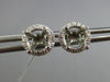 ESTATE .22CT DIAMOND 14KT WHITE GOLD 4 PRONG ROUND SEMI MOUNT HALO STUD EARRINGS