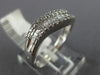 ESTATE .32CT ROUND & BAGUETTE DIAMOND 14K WHITE GOLD SWIRL WAVE ANNIVERSARY RING