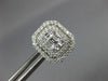ESTATE LARGE 1.25CT DIAMOND 18KT WHITE GOLD CLUSTER SQUARE OCTAGON STUD EARRINGS