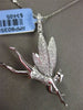 ESTATE LARGE .58CT DIAMOND 18KT WHITE GOLD 3D ANGEL FAIRY TINKER BELL PENDANT