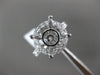 ESTATE LARGE 1.37CT ROUND DIAMOND 18KT WHITE GOLD 3D SEMI MOUNT ENGAGEMENT RING