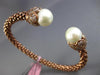 ESTATE WIDE 1.20CT DIAMOND 14KT ROSE GOLD 3D FLOWER FLEXIBLE BANGLE BRACELET