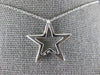 ESTATE .52CT DIAMOND 14KT WHITE GOLD 3D CLASSIC OPEN STAR LOVE FLOATING PENDANT