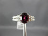 ESTATE 2.21CT DIAMOND & AAA RHODOLITE 14KT WHITE GOLD 3D OVAL ENGAGEMENT RING