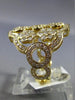 ESTATE LARGE 1.86CT DIAMOND 18KT YELLOW GOLD 3D MULTI FLOWER OPEN FILIGREE RING