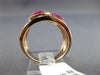 ESTATE LARGE 1.09CT DIAMOND & AAA RUBY 14KT ROSE GOLD MULTI ROW ANNIVERSARY RING