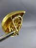 ESTATE LARGE HENRY DUNAY 18K YELLOW GOLD LEAF FLAME HANDCRAFTED CLIP ON EARRINGS