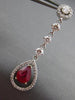 ESTATE 4.30CT DIAMOND & AAA RUBY 14KT WHITE GOLD 3D CHANDELIER EARRINGS #24574