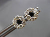 ESTATE LARGE 1.98CT DIAMOND & SAPPHIRE 14KT YELLOW GOLD CLUSTER EARRINGS #24552