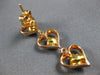 ESTATE 3.58CT WHITE & FANCY YELLOW DIAMOND 18K ROSE GOLD 3D MULTI HEART EARRINGS