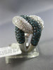 EXTRA LARGE 3.6CT WHITE & BLUE DIAMOND 18K WHITE GOLD LOVE KNOT ANNIVERSARY RING