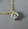 ESTATE .39CT DIAMOND 14K YELLOW GOLD CLASSIC SOLITAIRE FLOATING PENDANT & CHAIN