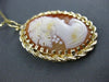 ANTIQUE 14KT YELLOW GOLD HAND CARVED LADY SHELL CAMEO PENDANT BEAUTIFUL! #22105