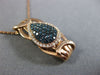 ESTATE .42CT WHITE & BLUE DIAMOND 14KT ROSE GOLD MOON CLUSTER TEAR DROP PENDANT