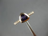ESTATE .44CT DIAMOND & AAA TRILLION CUT AMETHYST 14K ROSE GOLD 3D BEZEL FUN RING