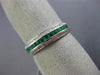 ESTATE .73CT DIAMOND & AAA EMERALD 18K WHITE GOLD SEMI ETERNITY ANNIVERSARY RING