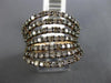 ESTATE WIDE 1.71CT WHITE & CHOCOLATE FANCY DIAMOND 14K ROSE GOLD MULTI ROW RING