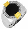 ESTATE .24CT DIAMOND & AAA ONYX 14KT WHITE & YELLOW GOLD 3D OCTAGON MENS RING