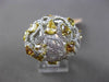 ESTATE LARGE 3.02CT FANCY COLOR DIAMOND 18KT TWO TONE GOLD ETOILE COCKTAIL RING