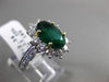 ESTATE 3.47CT DIAMOND & EMERALD PLATINUM 18K YELLOW GOLD ENGAGEMENT RING E/F VVS