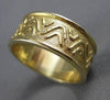 ANTIQUE 14KT YELLOW GOLD HANDCRAFTED WAVE DESIGN WEDDING BAND RING 7mm #23171