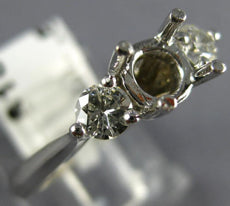 ANTIQUE .54CT DIAMOND 14KT WHITE GOLD 3 STONE SEMI MOUNT ENGAGEMENT RING #22415