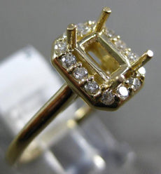 ESTATE .19CT DIAMOND 14KT YELLOW GOLD 3D OCTAGON HALO SEMI MOUNT ENGAGEMENT RING