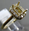 ESTATE .19CT DIAMOND 14KT YELLOW GOLD 3D OCTAGON HALO SEMI MOUNT ENGAGEMENT RING