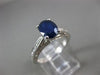 ESTATE 1.85CT DIAMOND & AAA SAPPHIRE 14KT WHITE GOLD 3D ENGAGEMENT RING #26276