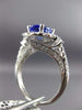 LARGE 1.70CT DIAMOND & TANZANITE 18K WHITE GOLD 3D HALO FILIGREE ENGAGEMENT RING