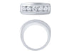 ESTATE 1.50CT DIAMOND 14K WHITE GOLD 3D FIVE STONE CHANNEL MENS ANNIVERSARY RING