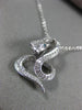 ESTATE .32CT DIAMOND & AAA SAPPHIRE 14K WHITE GOLD HAPPY SNAKE FLOATING PENDANT