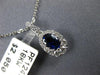 ESTATE .73CT DIAMOND & AAA SAPPHIRE 18K WHITE GOLD 3D CLASSIC OVAL HALO PENDANT
