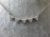ESTATE .09CT DIAMOND 18KT WHITE GOLD CLASSIC TRIANGULAR PAVE SPIKEY FUN NECKLACE