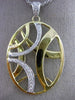 ESTATE LARGE .32CT DIAMOND 18KT WHITE & YELLOW GOLD 3D OVAL CRISS CROSS PENDANT