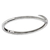 ESTATE .93CT DIAMOND 18KT WHITE GOLD 3D PAVE CRISS CROSS SNAKE BANGLE BRACELET
