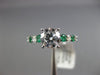 ESTATE 1.71CT DIAMOND & AAA EMERALD 14K WHITE GOLD SEMI ETERNITY ENGAGEMENT RING