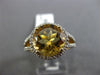 ESTATE 3.52CT DIAMOND & AAA CITRINE 14KT YELLOW GOLD ROUND HALO ENGAGEMENT RING