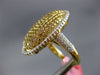 ESTATE EXTRA LARGE 2.27CT WHITE & YELLOW DIAMOND 18KT 2 TONE GOLD OVAL PAVE RING