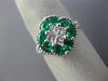 LARGE 1.35CT DIAMOND & AAA EMERALD 14K WHITE GOLD MULTI SHAPE SQUARE FLOWER RING