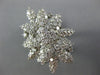 ESTATE EXTRA LARGE 4.28CT DIAMOND 14KT WHITE GOLD 3D FLOWER MULTI LEAF FUN RING