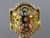 ESTATE LARGE .70CT DIAMOND 14KT YELLOW GOLD 3D OPEN FILIGREE FLOWER STAR RING
