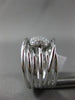 ESTATE WIDE .33CT DIAMOND 18KT WHITE GOLD MULTI ROW ROUND CLUSTER PAVE FUN RING